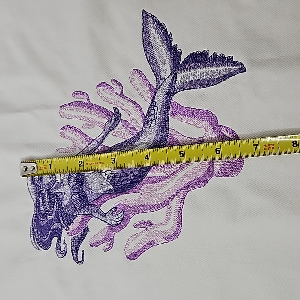 Machine Embroidered Purple Mermaid Sample Panel - Picture 6 of 6